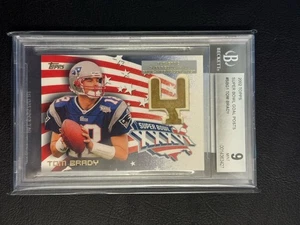Topps Super Bowl Goal Posts 2002 juego usado reliquia Tom Brady BGS 9 #SBG1 gama alta - Imagen 1 de 2