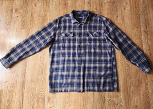 Patagonia Men's Fjord Flannel Shirt Organic Cotton Rust, Blue Plaid XL - Picture 1 of 11