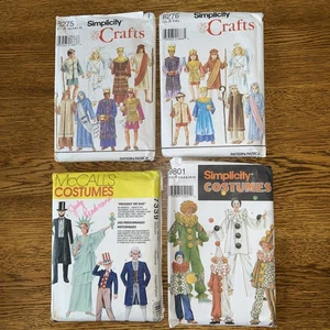 McCall Simplicity Costume Patterns Nativity Patriotic Clowns Adult Kids Lot of 4 - Picture 1 of 10