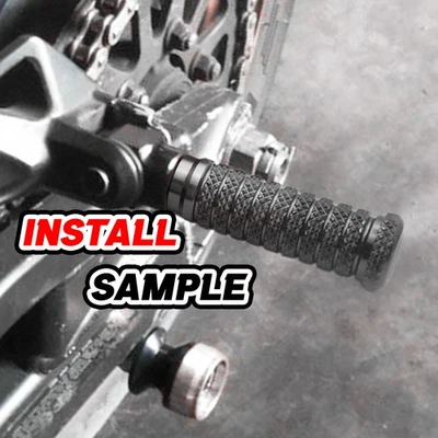 Black M-GRIP Billet Front Foot Pegs Pedal For Kawasaki Z750 / S / R 04-13 12 11 - Image 1 of 4