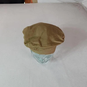 Vintage Military Beret Hat Fitted Mens 6 7/8 Khaki Army 80s Classic Soldier Cap - Picture 1 of 9