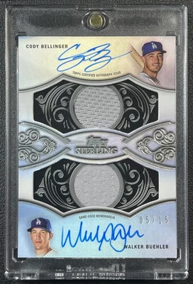 WALKER BUEHLER CODY BELLINGER 2021 TOPPS STERLING DUAL GU JERSEY AUTO 05/15 - Image 1 of 2