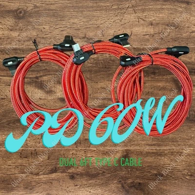 Cable de carga rápida 3X 90 grados 60W PD a USB-C para iPhone15/16/Samsung/iPad Foto 1 de 4