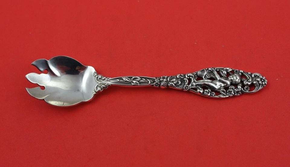 Labors of Cupid by Dominick and Haff Sterling Ice Cream Fork original 5 1/2" - Image 1 of 2