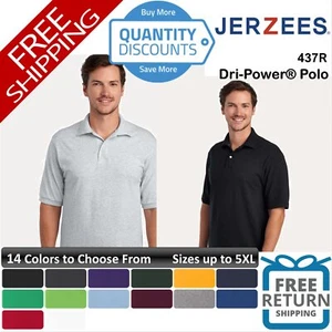 🔥 JERZEES Dri-Power Polo Shirt Moisture-management Pre-shrunk Up To 5XL 437R - Picture 1 of 111