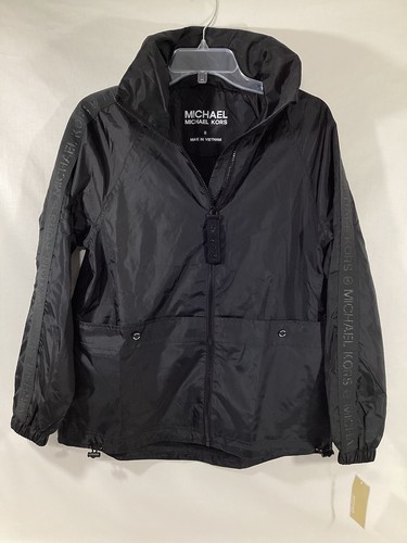 MICHAEL KORS Giacca a vento donna nera TAGLIA SMALL #A321078ANR nuova con etichette