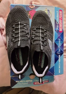 Zapatillas para mujer Skechers 6.5 Flex Appeal 2.0 negras carbón lavanda caja 12638 - Imagen 1 de 16