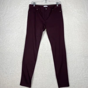 New York & Co Women's Pants Mid Rise Stretch Taper Leg Casual Purple Size 8 - Picture 1 of 9