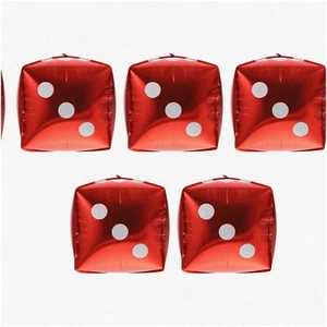 Fairy Fun Dice Balloons - 5Pcs Cube Helium Balloons for Baby Shower, Wedding, Bi - Picture 1 of 7