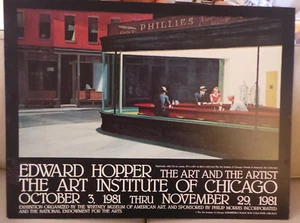 Edward Hopper "Nighthawks" Poster auf Karton The Art Institute of Chicago 1981 - Bild 1 von 4