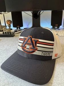NEW Auburn Tigers Hat - SEC NCAA - 47 Brand - Blue/White Trucker SnapBack - OSFA - Picture 1 of 4