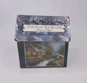 Thomas Kinkade Twilight Cottage 100-teiliges Miniaturpuzzle Neu - Bild 1 von 12