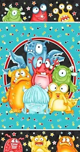 MONSTER'OSITY MONSTER GLOW Quilt Stoff Panel von SHELLY COMISKEY 24 x 44" breit - Bild 1 von 1