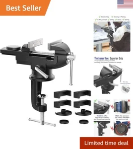 Universal Table Vise 3 Inch, 360°Swivel Base Bench Clamp Home Vise Clamp-On V... - Picture 1 of 10