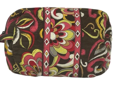 Vera Bradley большой косметичка пластиковая подкладка Puccini коричневый оранжевый снят с производства - Изображение 1 из 4