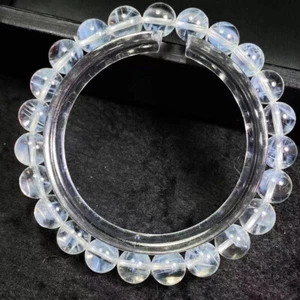 8mm Natural Clear White Blue” Feather ”Quartz Crystal Bracelet AAA - Picture 1 of 5