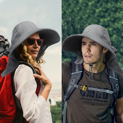Boné masculino feminino verão balde boonie chapéu pescoço aba sol aba larga externo - Imagem 1 de 4