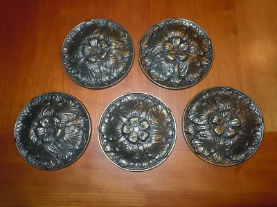 Lote 5 perillas de gabinete de cajón de latón vintage herrajes arquitectónicos grandes 3,5" usadas en excelente estado Foto 1 de 4