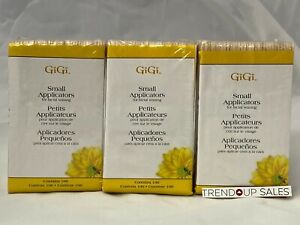 GiGi Small Applicators For FACIAL Waxing 100 Count Application Sticks  PACK OF 3