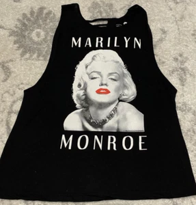 Marilyn Monroe Black Wash Graphic Sleeveless Women's Tank top Shirt Size L - Picture 1 of 8