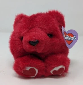 NEW VTG 1994 Puffkins Red Bear Kisses Valentines Day Hearts SWIBCO NWT W7 - Picture 1 of 4