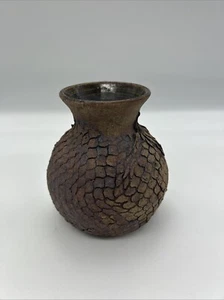 Jarrón de cerámica 3D dragones escalas australiano handthown gres texturizado - Imagen 1 de 13