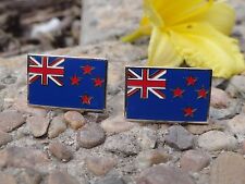 New Zealand Flag Cufflinks--Oceania Polynesia Wellington Zealander  
