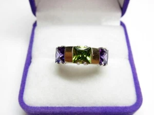 Ungewöhnlicher russischer Sterlingsilber 925 Ring Gold 375 9K, Damenschmuck Größe 6 - Bild 1 von 7