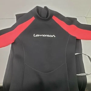 Men’s Full Body Wetsuit Lemorecn 3/2MM Black, Red, Small - Picture 1 of 2