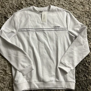 NWT CALVIN KLEIN WHITE LONG SLEEVED SHIRT SWEATSHIRT MENS SIZE XL - Picture 1 of 8