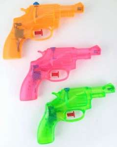 6x Wasserpistole Wasser-Pistole Spritzpistole Kanone Transparent Revolver 13 cm - Bild 1 von 4