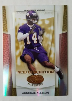 Aundrae Allison RC 2007 Leaf Certified Materials Gold 23/25 Vikings #178 ECU A2 - Image 1 of 2