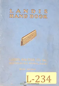 Landis threading and Tapping Equipment, Operations Manual Year (1940) - Picture 1 of 6