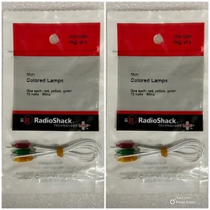 2 Packungen Radio Shack Mini farbige Lampen (rot, gelb, grün) 12 V, 60 mA. 272-1099 - Bild 1 von 5