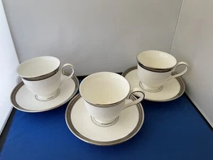 LENOX Braided Elegance CUP & SAUCER SET of 3 - Picture 1 of 7