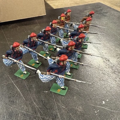 De colección Gran Bretaña Guerra Civil Americana Zouaves Soldados de Plomo Avance Personalizado X12 Foto 1 de 4