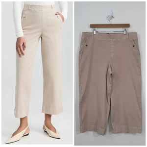 Spanx Stretch Twill Wide Leg Cropped Pants Plus Size 3X Blush Pink Pull On - Picture 1 of 11