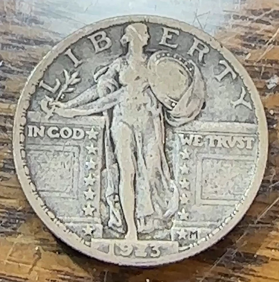 1923 Standing Liberty Quarter Nice Super Original VF CHRC - Image 1 of 2