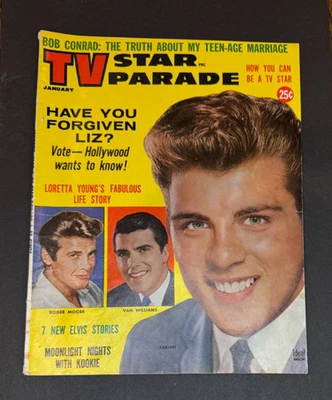 TV Star Parade Magazine January 1960 Fabian Roger Moore Van Williams cover Foto 1 de 3