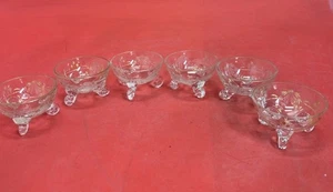 Set of 6 Vintage Delicate Lead Crystal Footed Salt Cellars w/ Gold Adornment - Picture 1 of 12