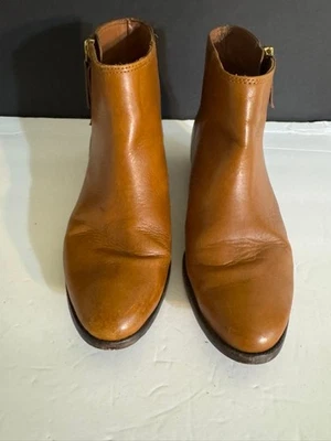 J. Crew Women's Frankie Brown Leather Ankle Boots #E0537- Side Zipper-Size 7.5 - Image 1 of 4