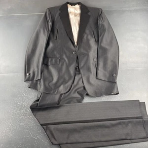 Tuta vintage Pagano West uomo 44XL jet nero svedese curvatura smoking 38" vita USA NUOVA CON ETICHETTE - Foto 1 di 18