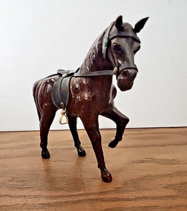 Vintage Pferd mit Leder umwickelt. 7 Zoll große handgefertigte Lederfigur Bd2 - Bild 1 von 5