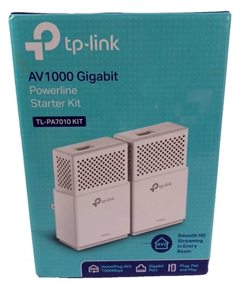 NEW TP-LINK KIT AV1000 Gigabit Powerline Starter Kit - TL-PA7010 KIT  - Image 1 of 4