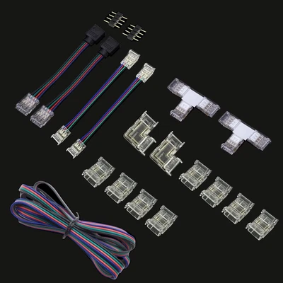 Connettori LED a 4 Pin Da 10 Mm per Strisce LED COB RGB Inclusi Connettori Trasp - Immagine 1 di 4