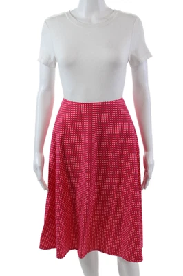 Lacoste Womens Cotton Polka Dot Pockets Knee Length A-line Skirt Red Size 36 - Image 1 of 4