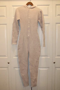 Fashion Nova Cutie Hood w/ears Women's Front Button Sweater Jumpsuit Size Lg - Picture 1 of 8