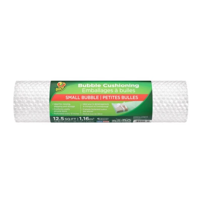 Duck 286689 Clear Adhesive All Purpose Bubble Wrap 16 in. x 9 ft. (Pack of 12) - Image 1 of 1
