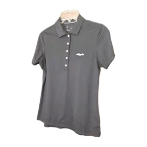 Peter Millar Crown Seal Solid Jersey Polo Mens Sz Small Black Crown Logo NonIron - Picture 1 of 11