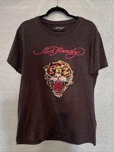 Ed Hardy Mens Graphic T-Shirt Rhinestone Tiger Size Small - Picture 1 of 5